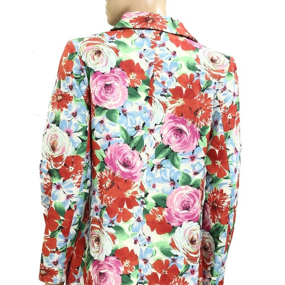Frances Valentine Rose Garden Balmacaan Coat Jacket Printed Long Sleeve S 279915 - Picture 5 of 11